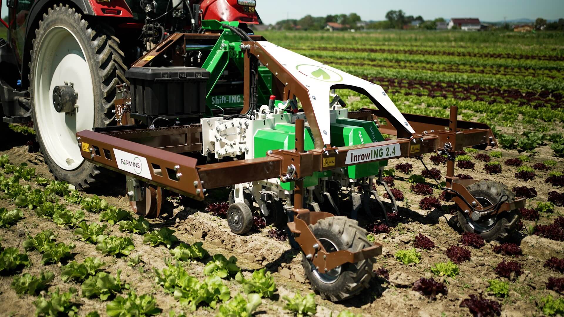 InRow Hackgerät auf dem Salat Feld